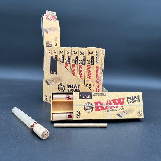 RAW Phat Stogee Straight Roll w/ Wooden Tip | 3pk