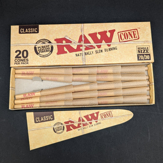 RAW Single 70/30 Cones - 20 Pack - Meech Madness Smoke Shop