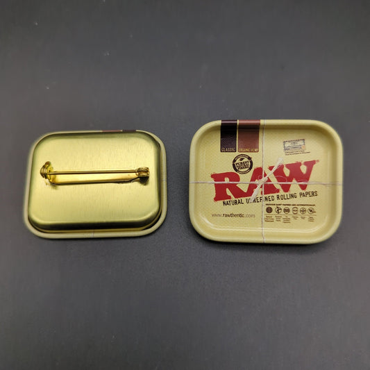 RAW Tiny Rolling Tray Pin | 1.8" x 1.5" - Meech Madness Smoke Shop