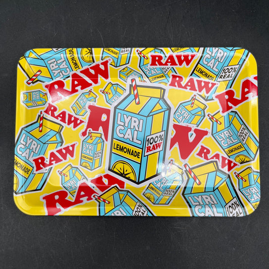 RAW® X Lyrical Lemonade - Metal Rolling Tray Logo Collage