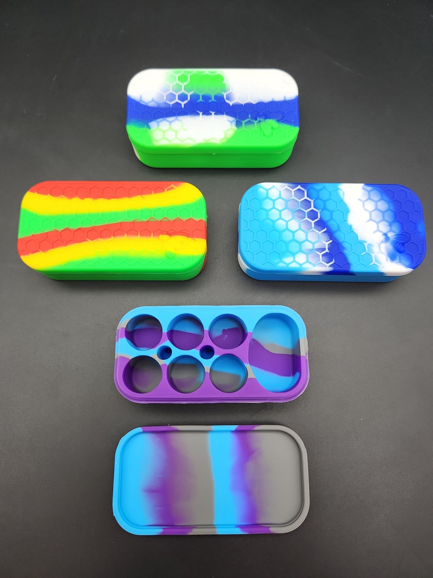 Rectangular Silicone Slicks w/ Multiple Compartments - Avernic Smoke Shop