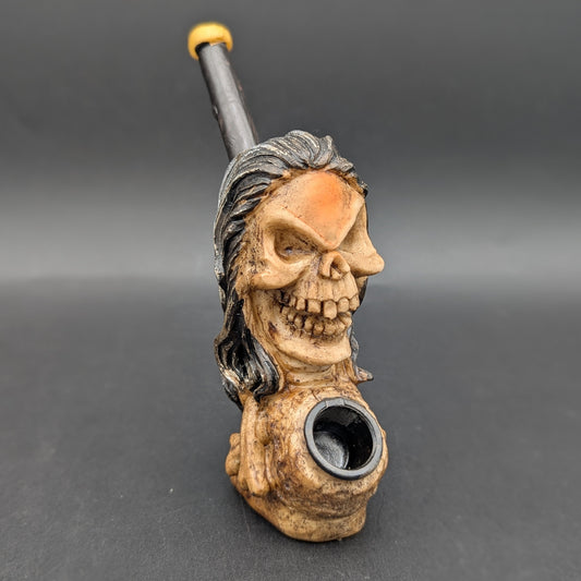 Resin Angry Dread Skull Hand Pipe-Avernic Smoke Shop