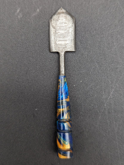 Resin Handle Spade Damascus Steel Dab Tool