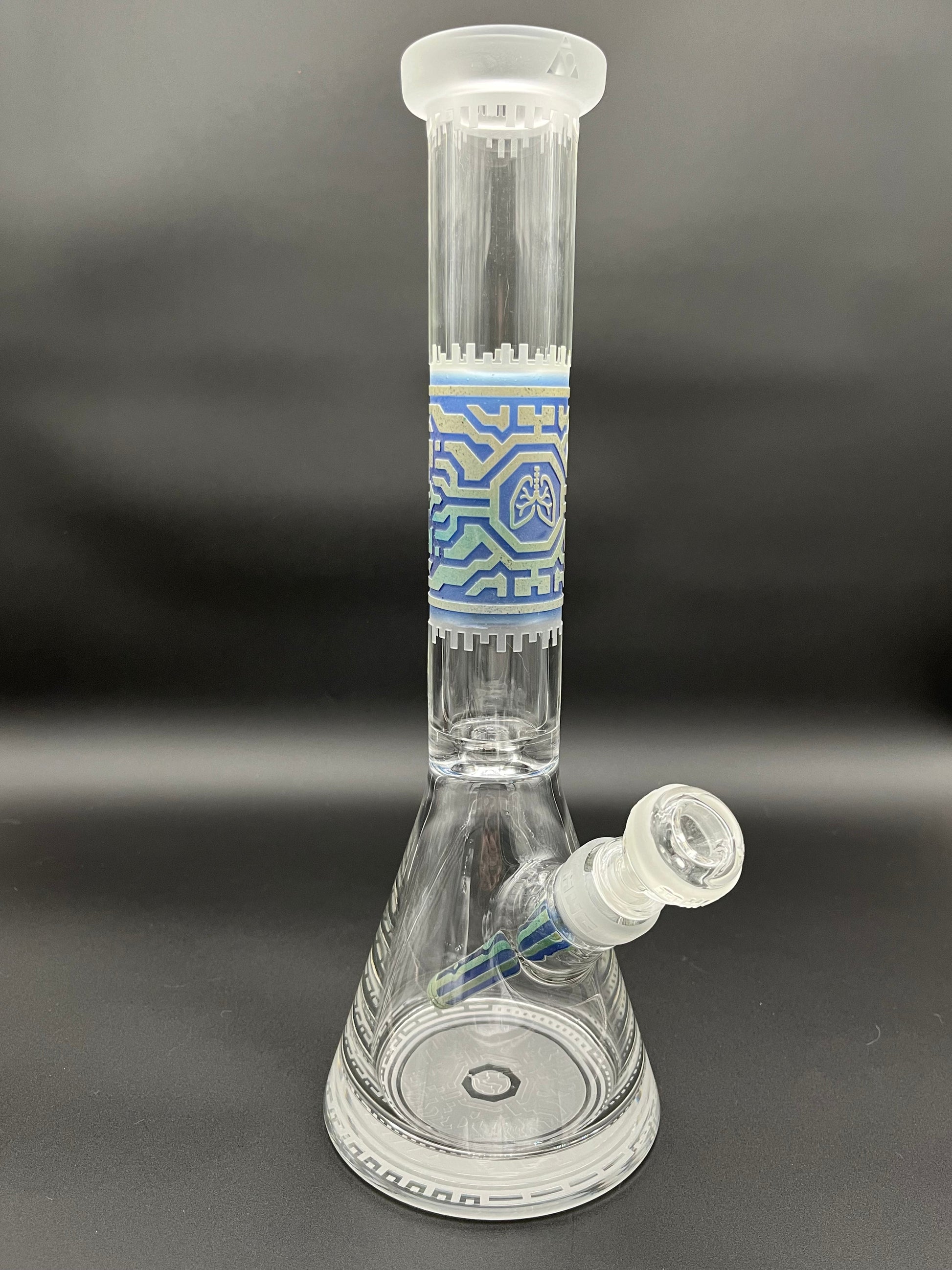 Milky Way Glass "Respire" Silver and Blue Frit Beaker - Avernic Smoke Shop