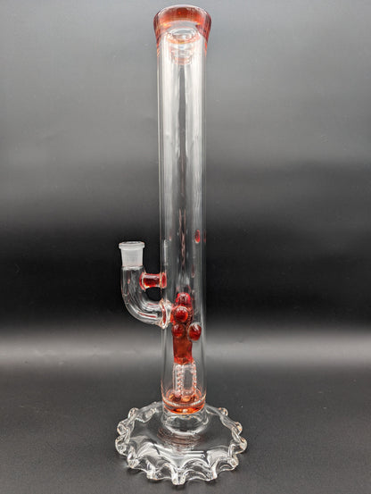 Ripplefoot Straight Tube w/ Inline Perc - Fire Within Glass - Avernic Smoke Shop