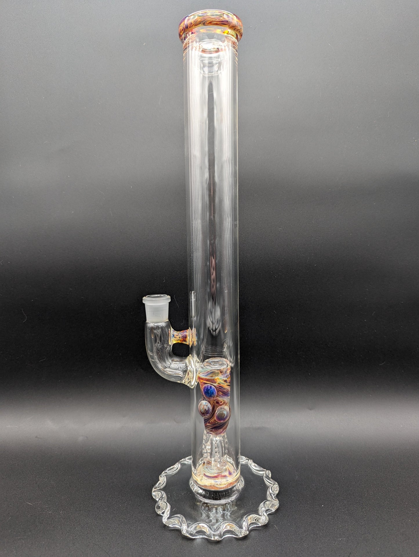 Ripplefoot Straight Tube w/ Inline Perc - Fire Within Glass - Avernic Smoke Shop