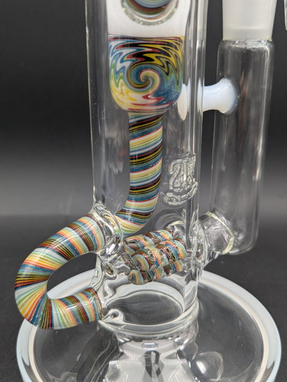 2K Glass 18" Threeline Recycler Bong