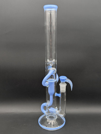 2K Glass 18" Threeline Recycler Bong