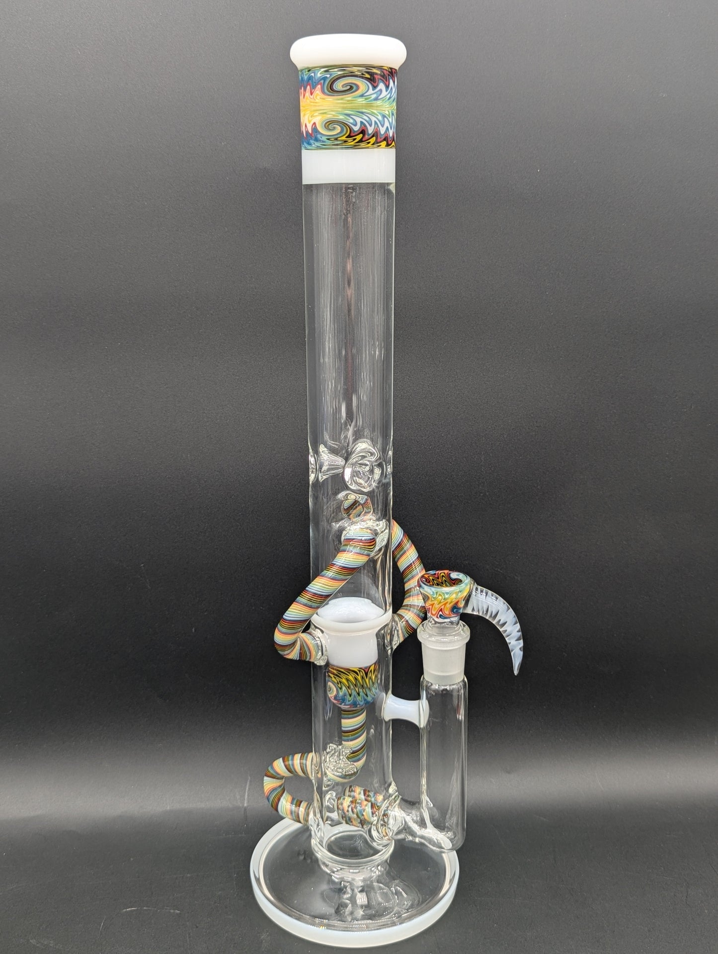 2K Glass 18" Threeline Recycler Bong