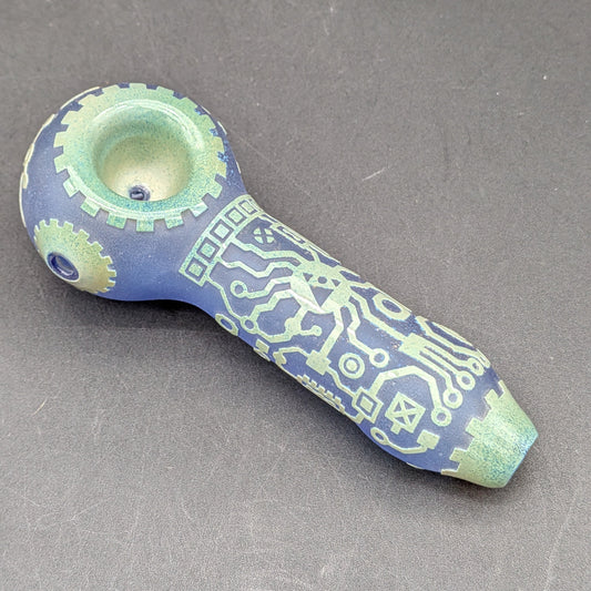 Milkyway Glass "Circuitboard" Hand Pipe in Color-Avernic Smoke Shop
