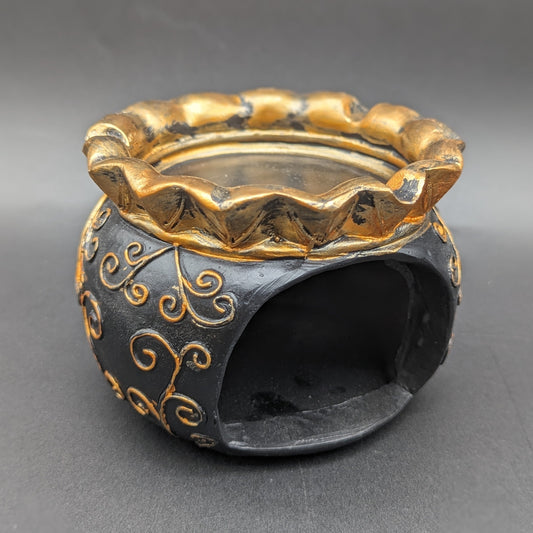 Royal Leaf Cauldron Secret Storage Polyresin Ashtray | 4.5" - Meech Madness Smoke Shop