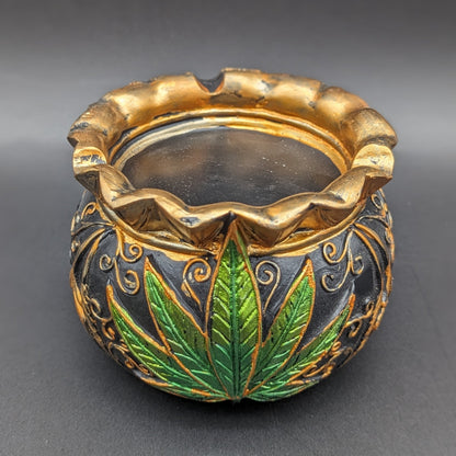 Royal Leaf Cauldron Secret Storage Polyresin Ashtray | 4.5" - Meech Madness Smoke Shop