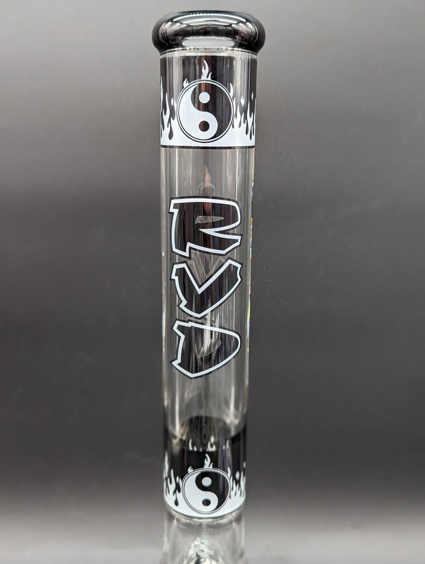 RVD Glass Flaming Zen Beaker Bong-Meech Madness Smoke Shop