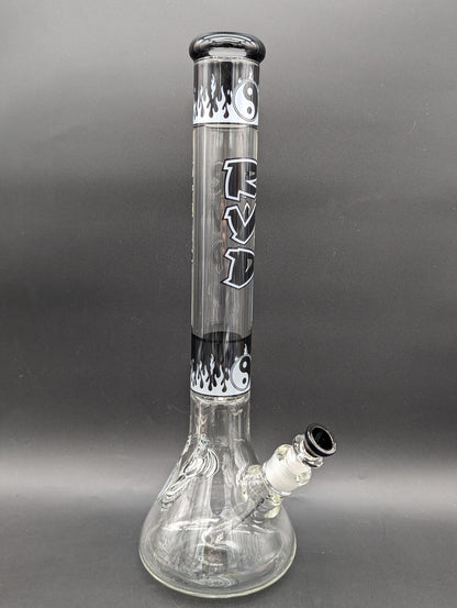 RVD Glass Flaming Zen Beaker Bong-Meech Madness Smoke Shop