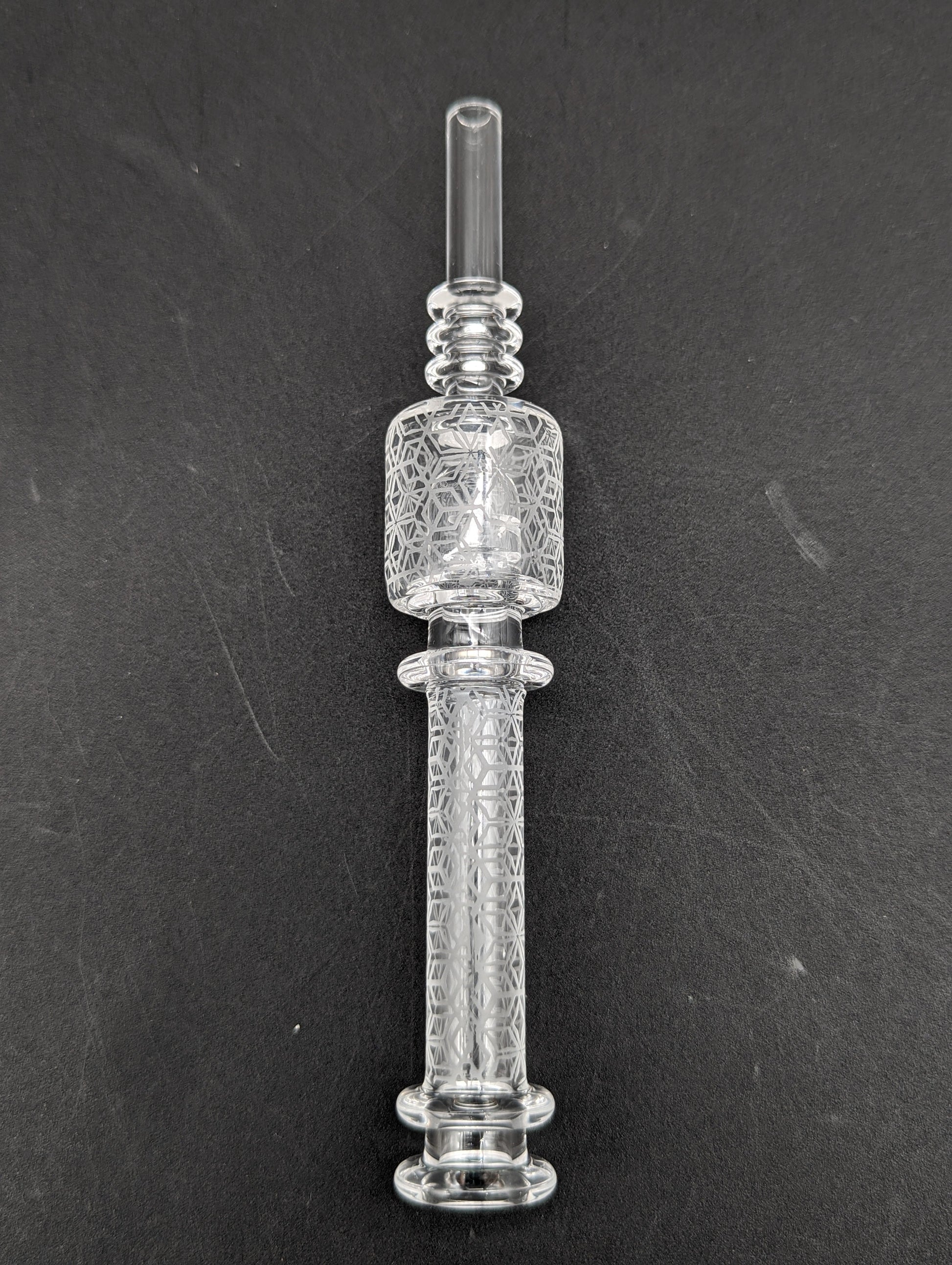 Sandblasted Quartz One Piece Dab Straw-Avernic Smoke Shop