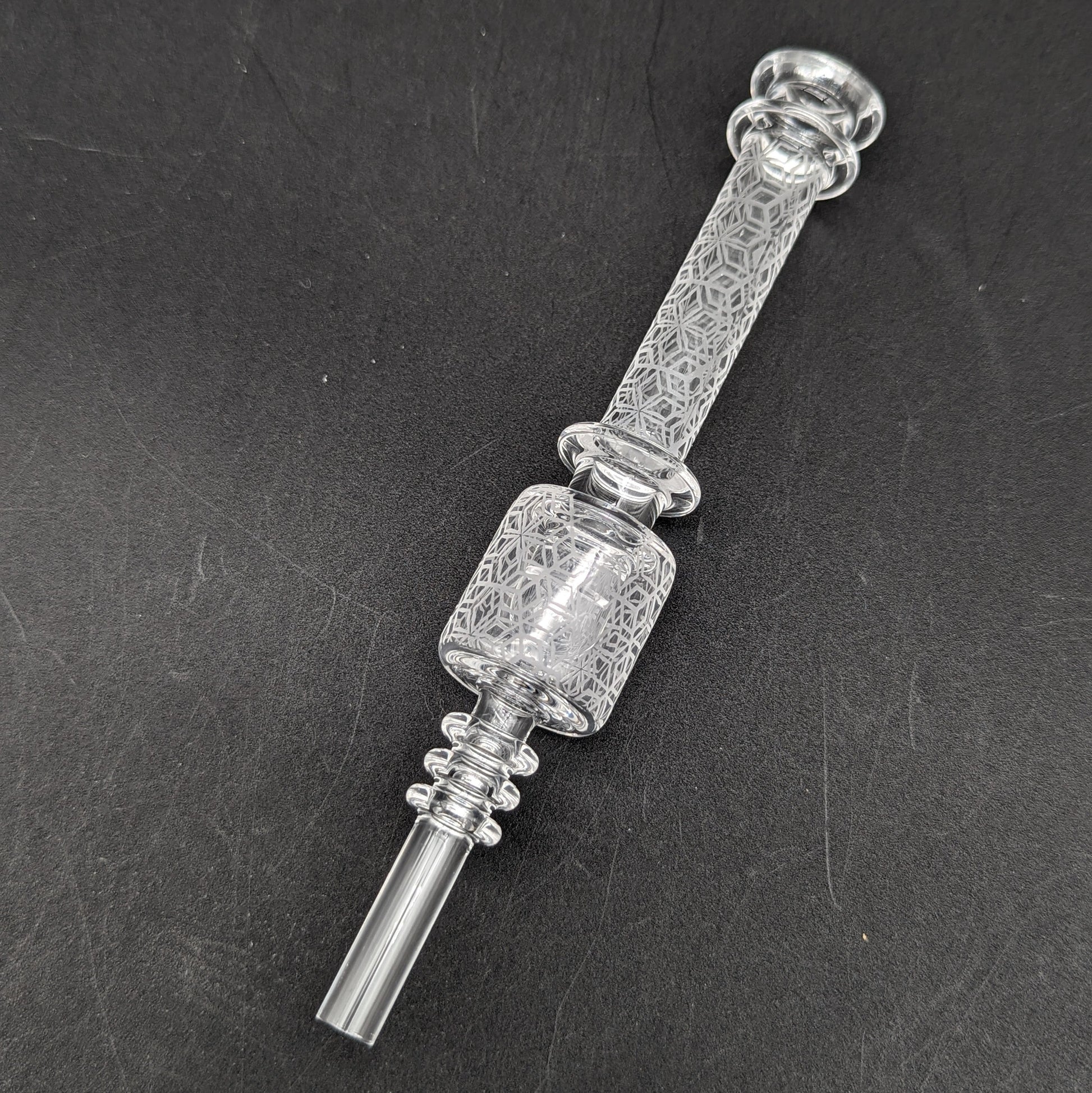 Sandblasted Quartz One Piece Dab Straw-Avernic Smoke Shop