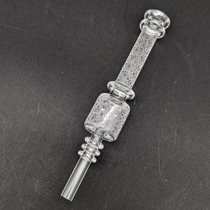 Sandblasted Quartz One Piece Dab Straw-Avernic Smoke Shop