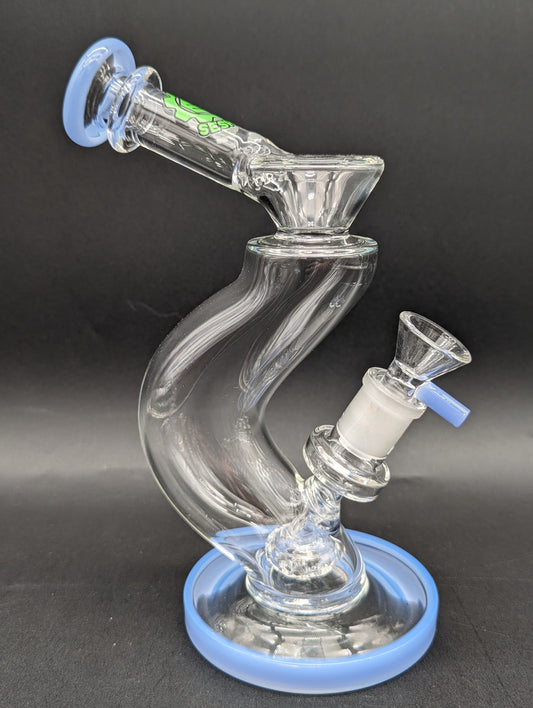 SeshGear Hip Check Curved Glass Water Pipe | 7.25" - Meech Madness Smoke Shop