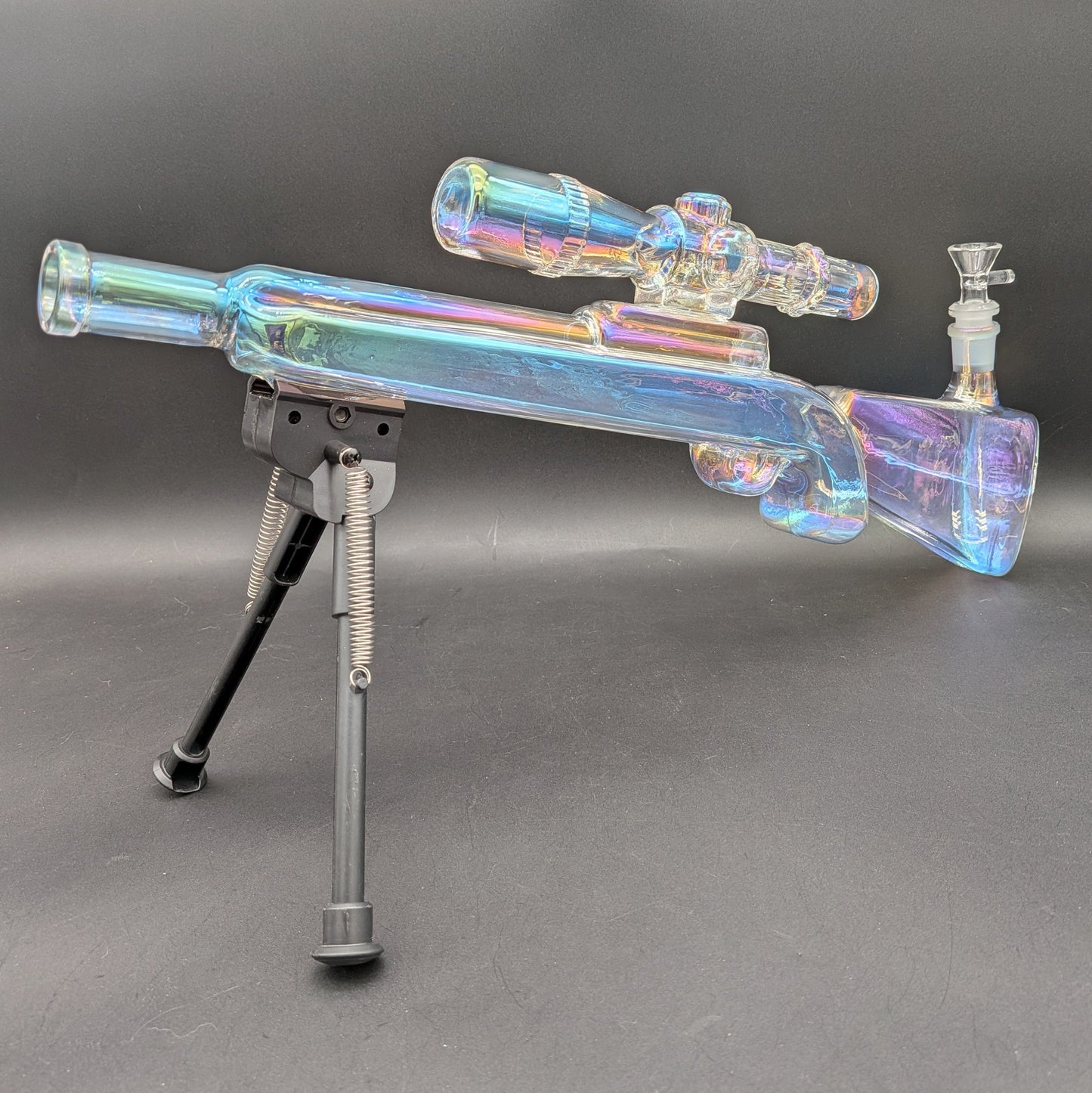SeshGear Sniper Rifle Gun Glass Water Pipe with Stand | 19.75"