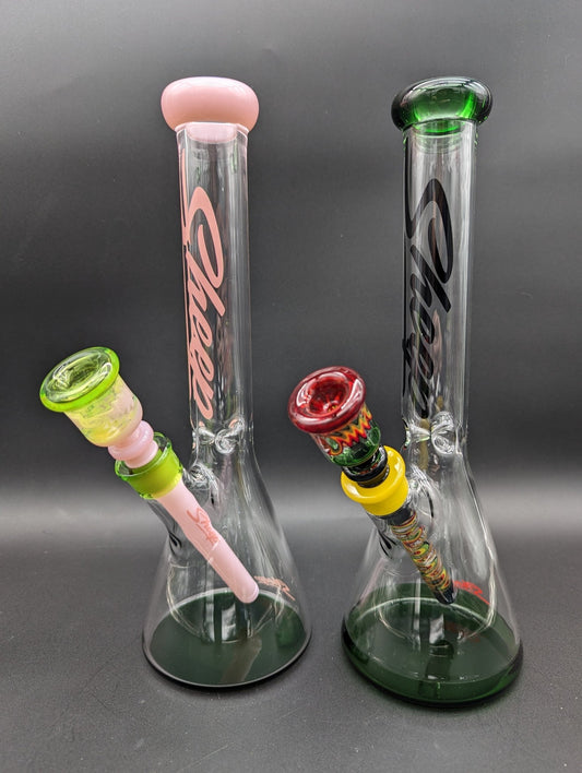 Sheep Glass - Twin Color Beaker Bongs - Meech Madness Smoke Shop
