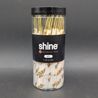 Shine 24K Gold Pre - Rolled Cones | King Size | 50pc Jar - Meech Madness Smoke Shop