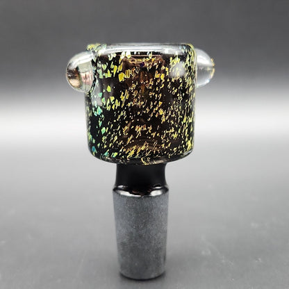 Shiny Dichro Bowl Slides w/ Handle Studs 14mm - Meech Madness Smoke Shop