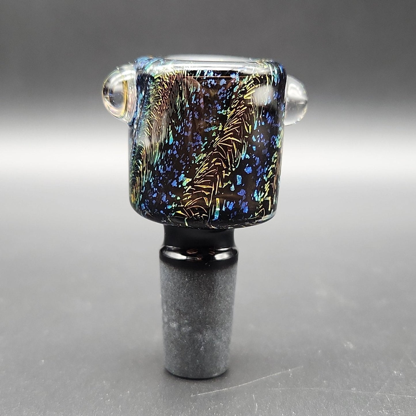 Shiny Dichro Bowl Slides w/ Handle Studs 14mm - Meech Madness Smoke Shop