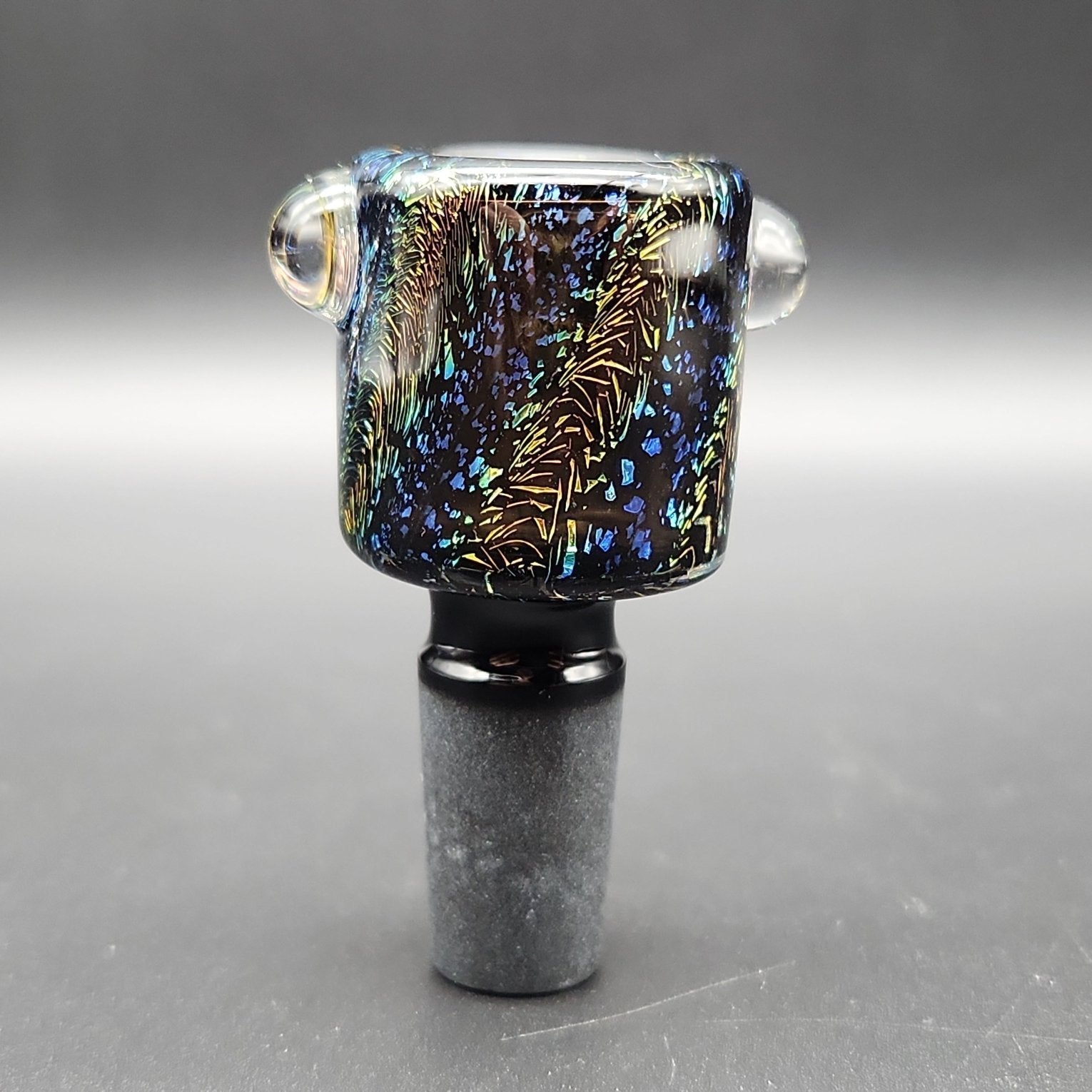 Shiny Dichro Bowl Slides w/ Handle Studs 14mm - Meech Madness Smoke Shop