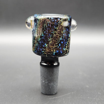 Shiny Dichro Bowl Slides w/ Handle Studs 14mm - Meech Madness Smoke Shop