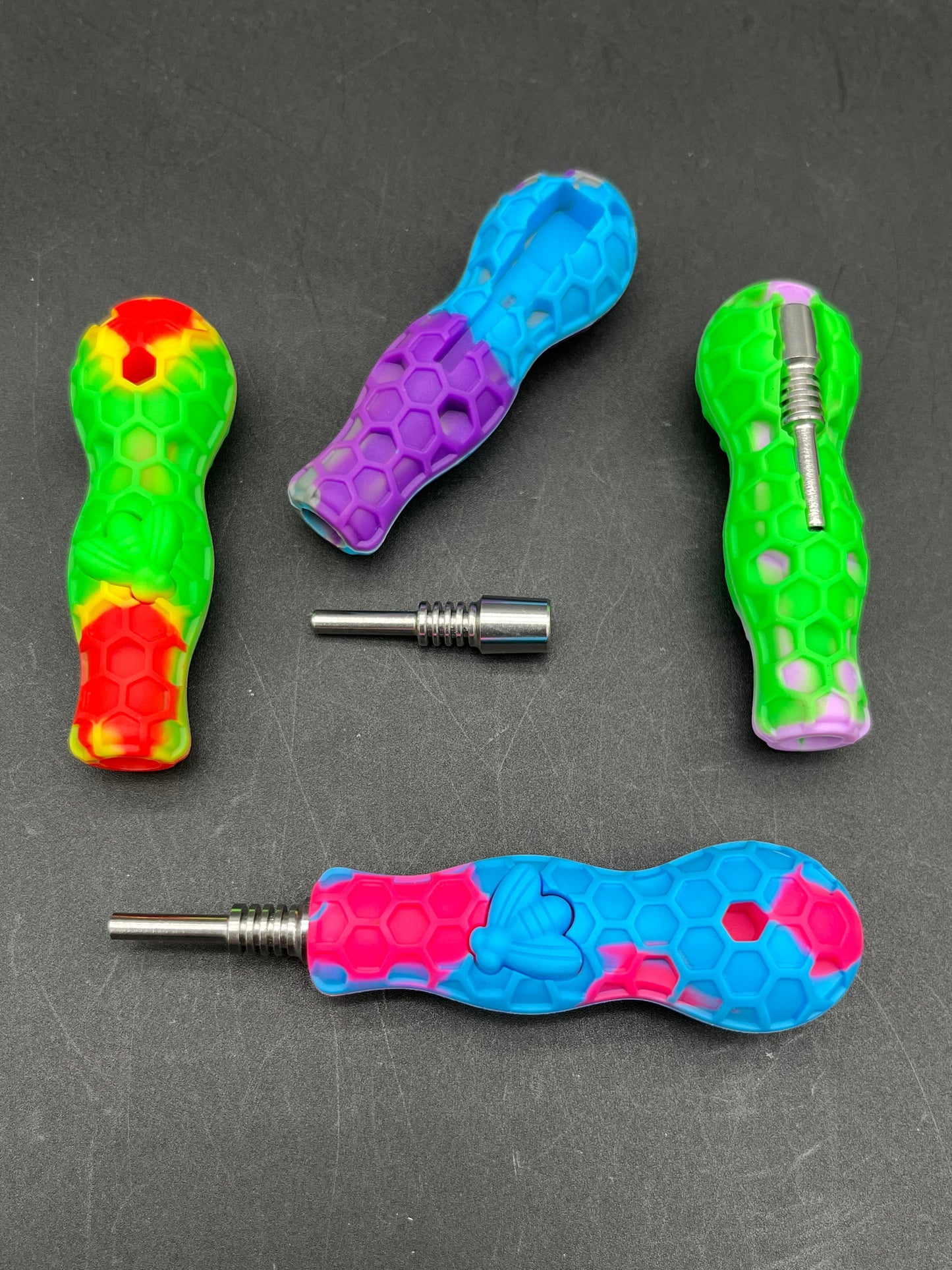 Silicone Bee Nectar Collector w/ Titanium Tip-Avernic Smoke Shop