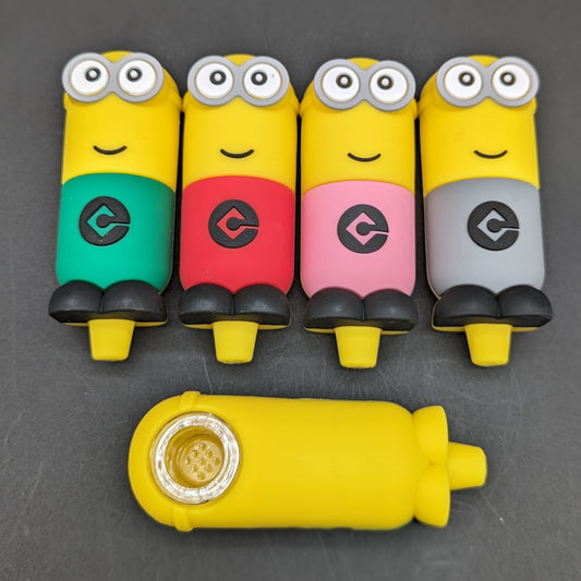 Silicone Yellow Mini Man Hand Pipe