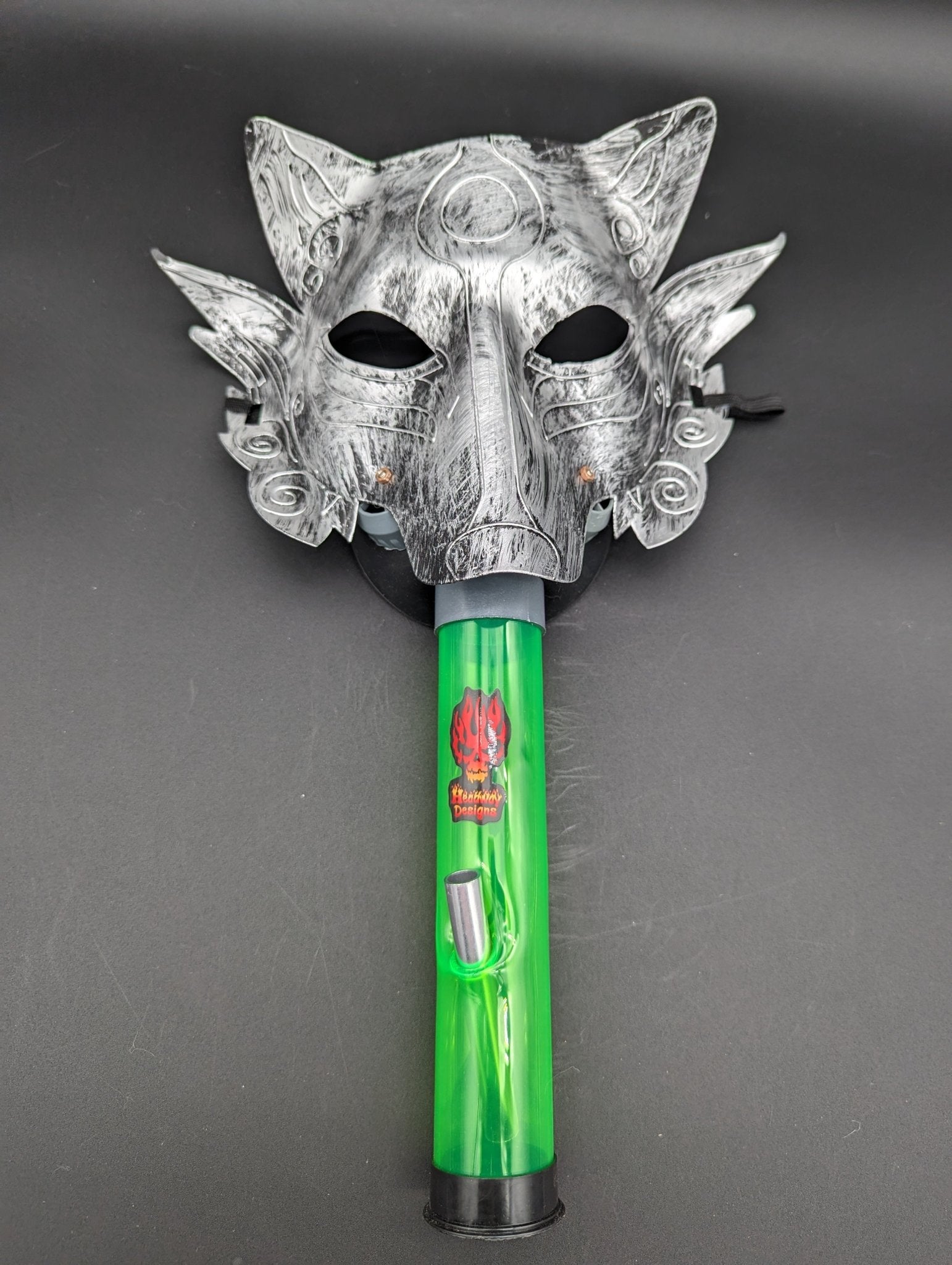 Silver Fox Gas Mask w/ Acrylic Tube Bong - Meech Madness Smoke Shop