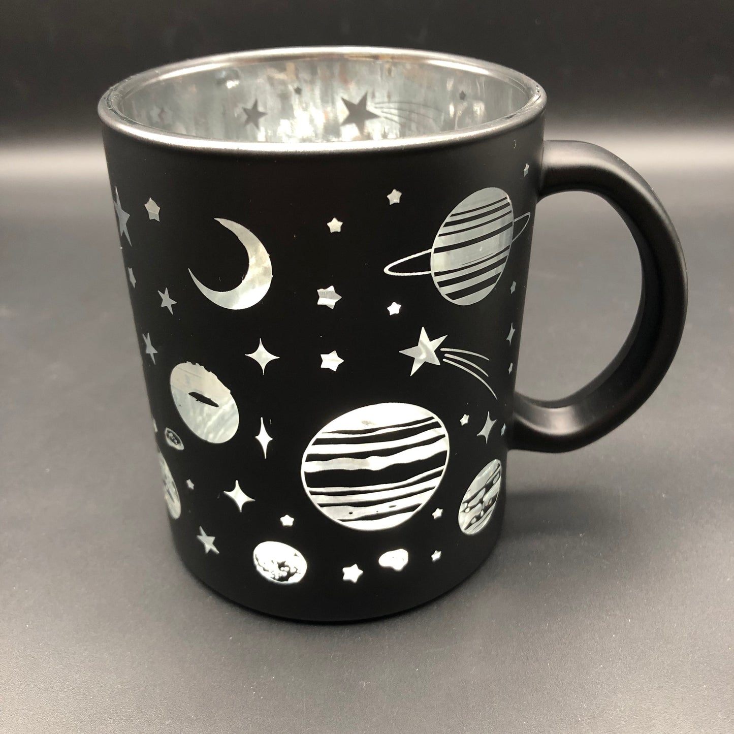 Silver Galaxy Metallic Glass Coffee Mug - Avernic Smoke Shop