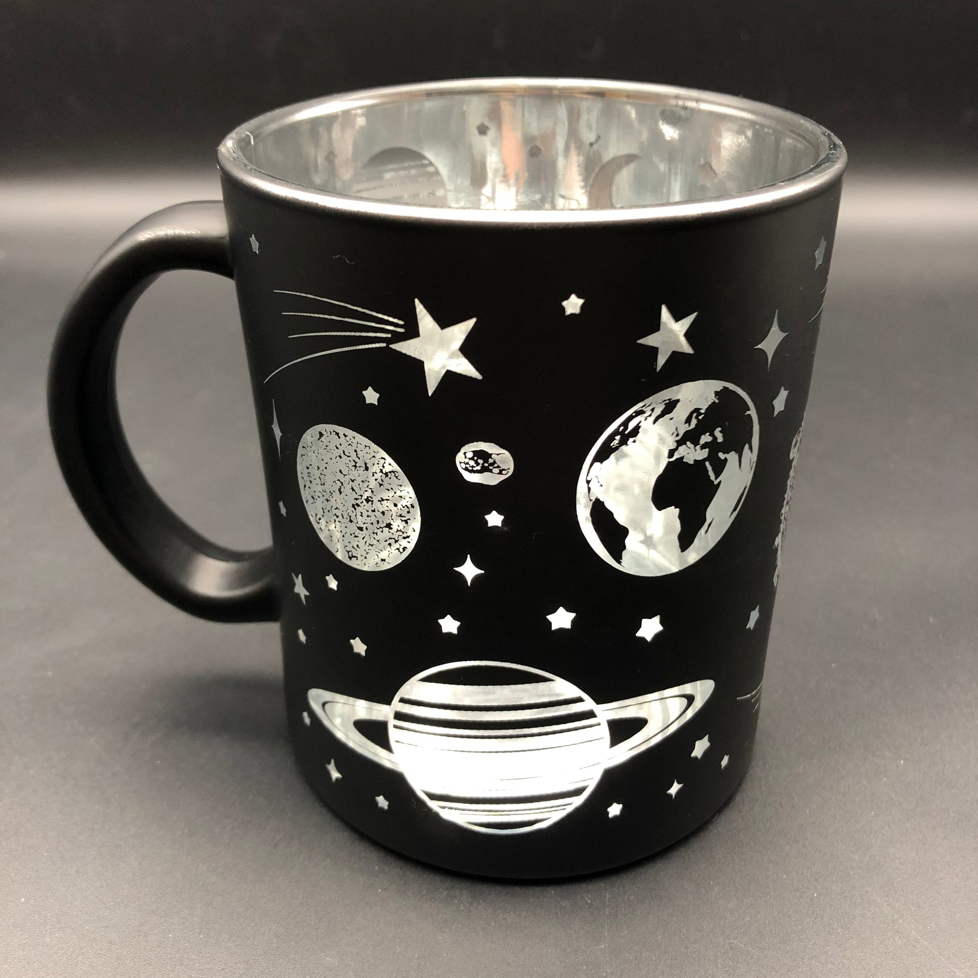 Silver Galaxy Metallic Glass Coffee Mug - Avernic Smoke Shop