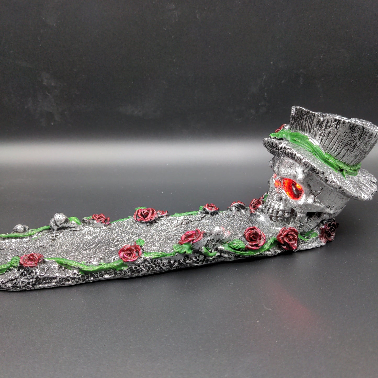 Skull w/ Roses Incense Burner - 11" - Avernic Smoke Shop