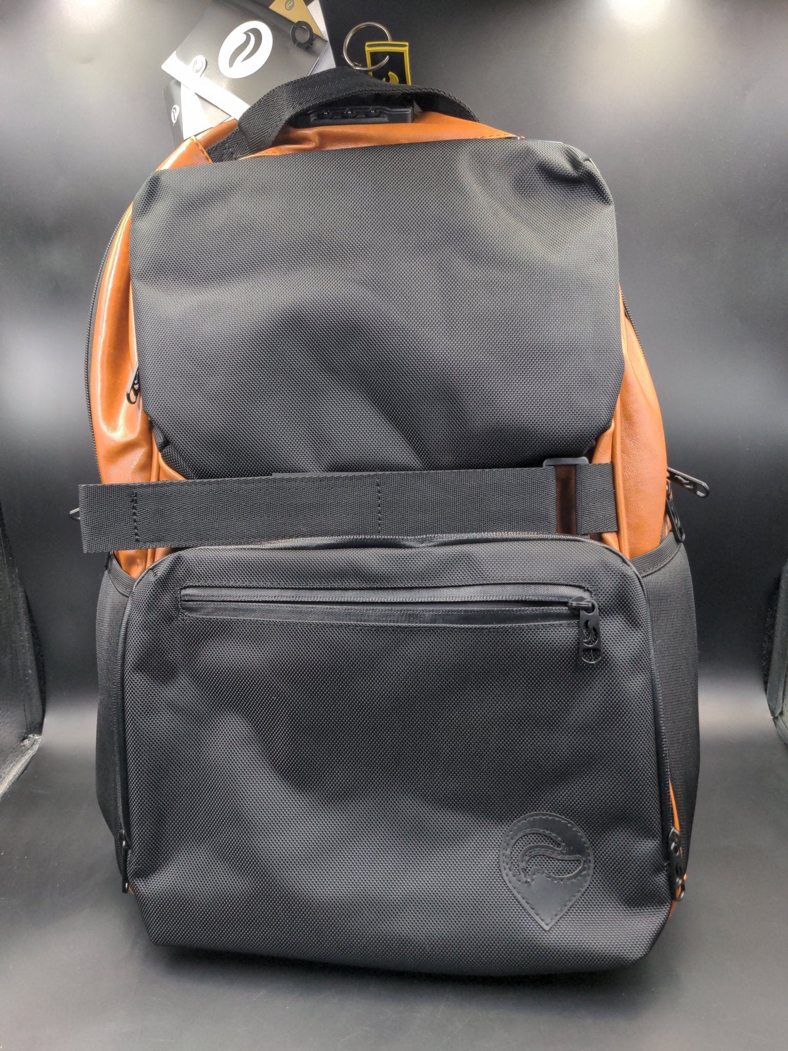 Skunk Soho Backpack - Black w/ Brown Leather - Meech Madness Smoke Shop