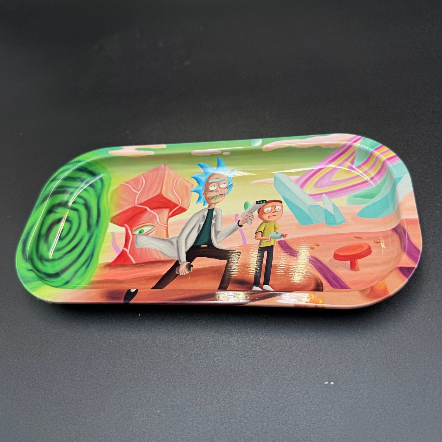Small Cartoon Scientist Metal Rolling Tray - Meech Madness Smoke Shop