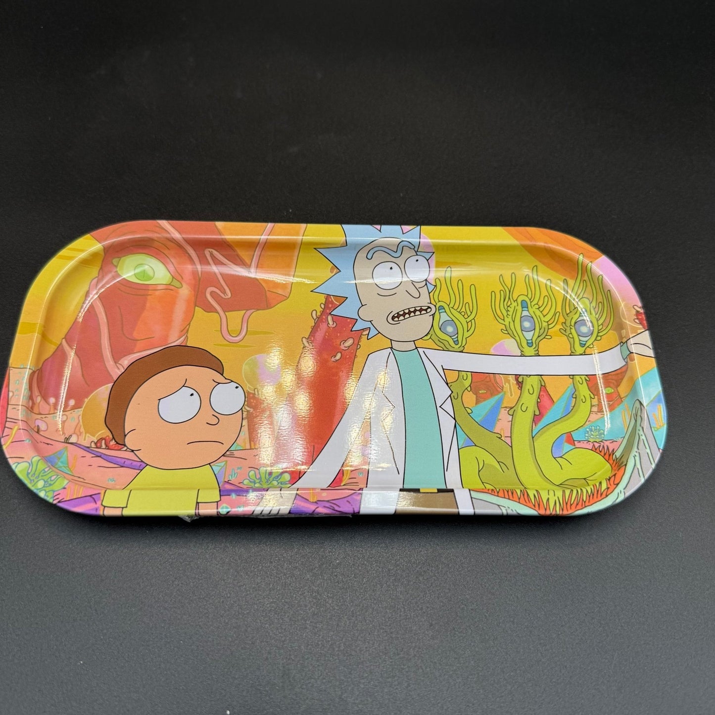 Small Cartoon Scientist Metal Rolling Tray - Meech Madness Smoke Shop