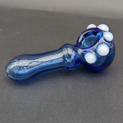 Solid Blue Studded Hand Pipe 4"-Avernic Smoke Shop