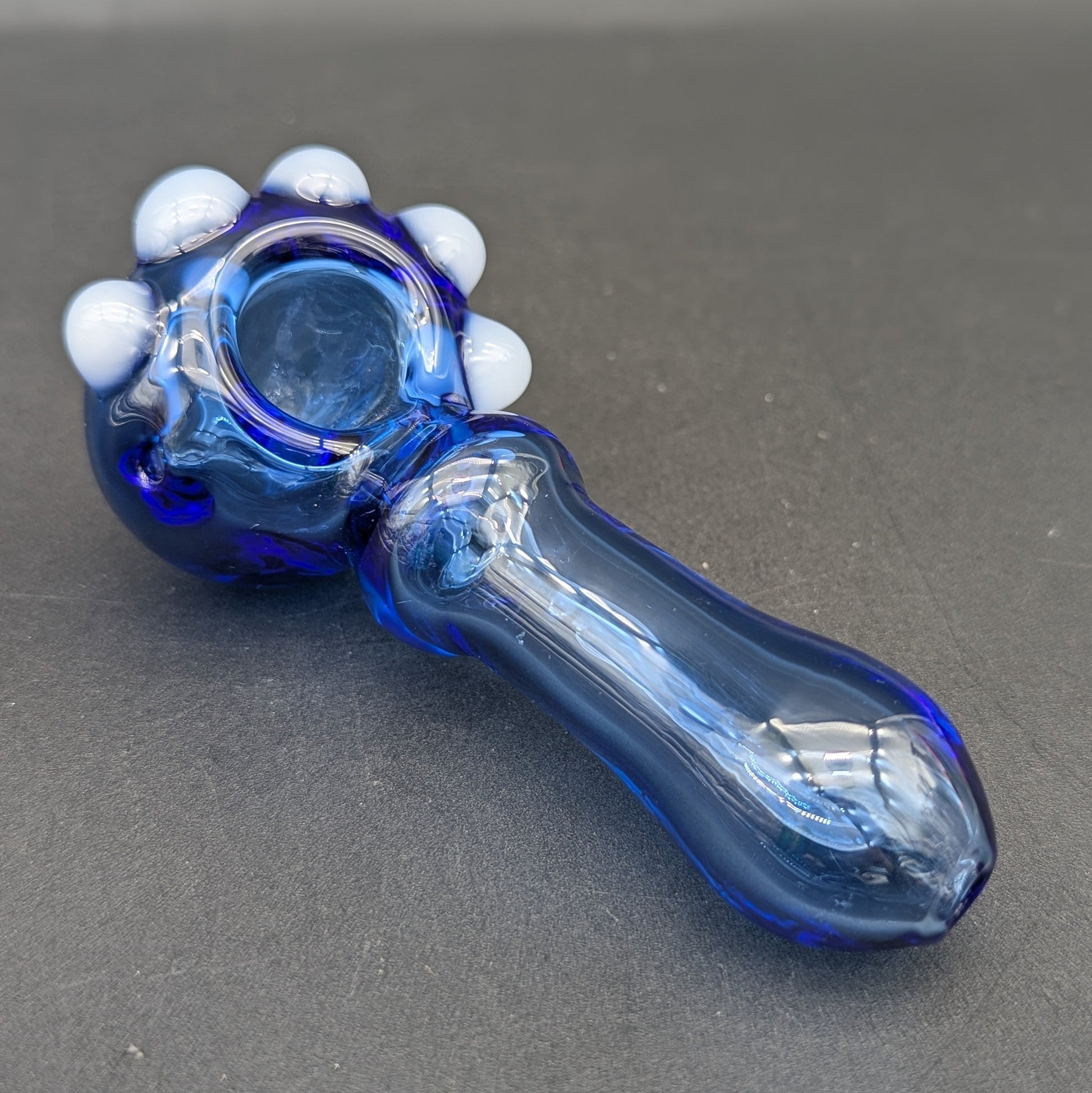Solid Blue Studded Hand Pipe 4"-Avernic Smoke Shop