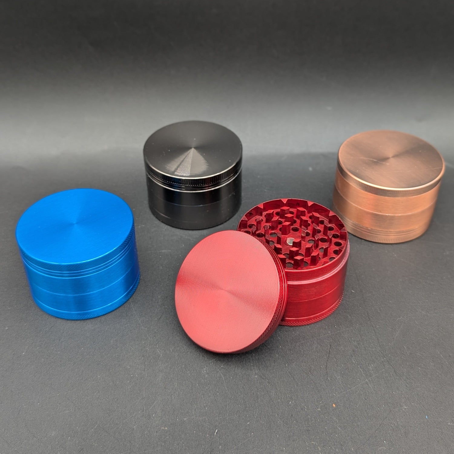 Solid Color 4 Piece Zinc Herb Grinder-Avernic Smoke Shop