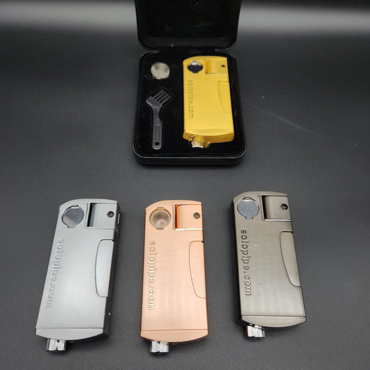 Solo Pipe - Self Lighting Metal Hand Pipe - Meech Madness Smoke Shop