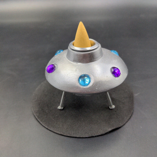 Space Ship Backflow Incense Burner - 2" - Meech Madness Smoke Shop
