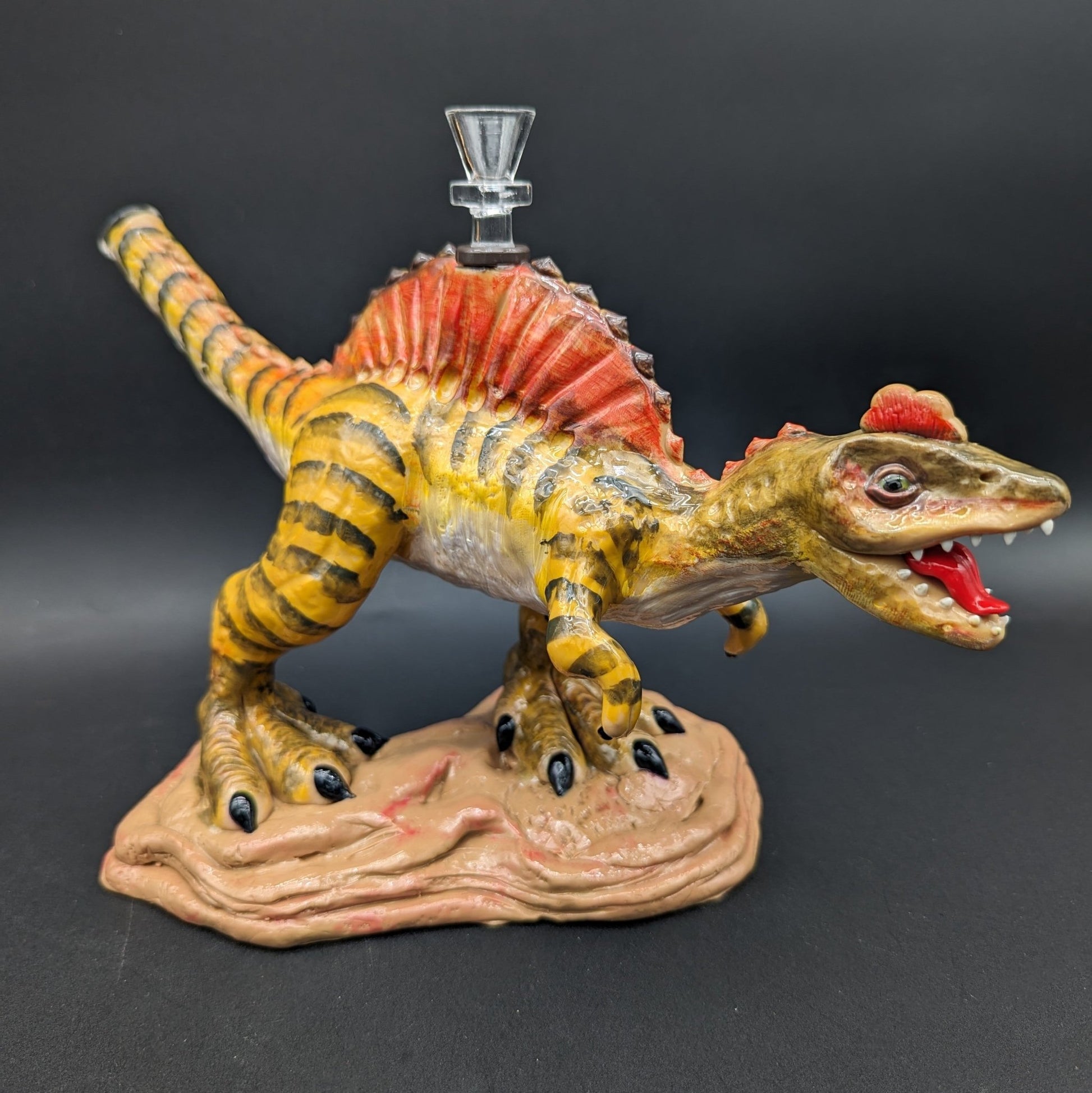 Spinosaurus Dinosaur Bong - Glass and Resin - Meech Madness Smoke Shop
