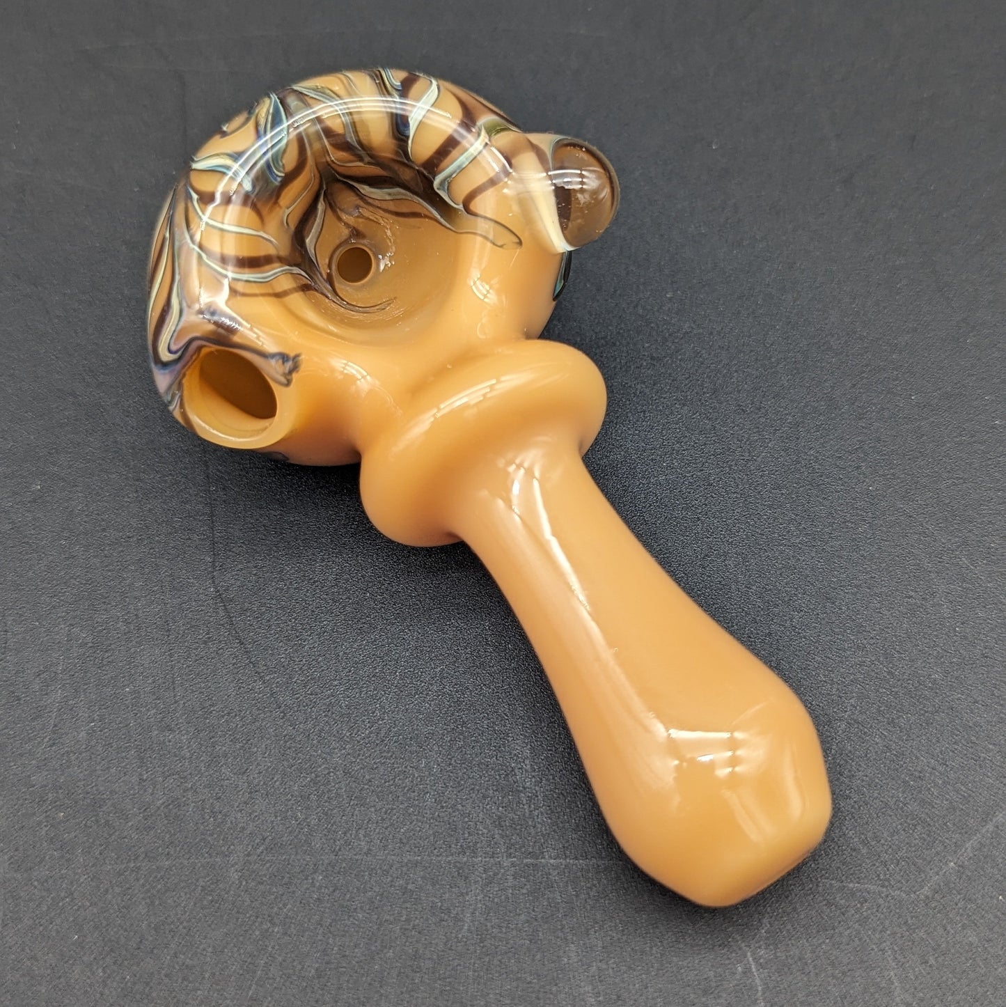 Spiral Feathered Spoon Pipes - Reading Glass Militia - Meech Madness Smoke Shop