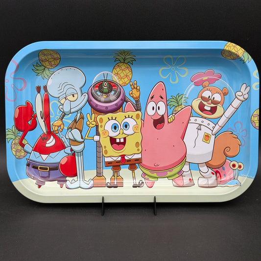 Spongy Dude with Friends Metal Rolling Tray | 11"x7"