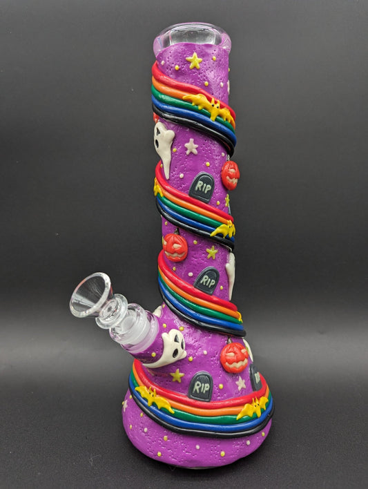 Spooky Rainbow Road 3D Beaker Bong - Meech Madness Smoke Shop