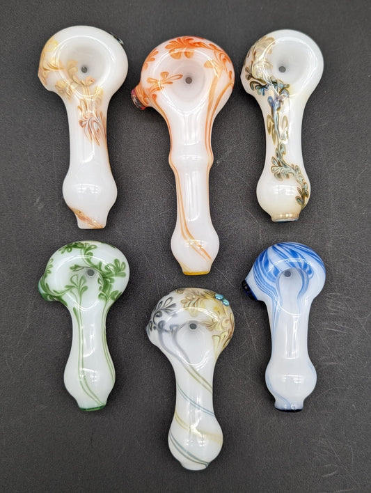 Sqwash Glass Assorted Floral Hand Pipes - Meech Madness Smoke Shop