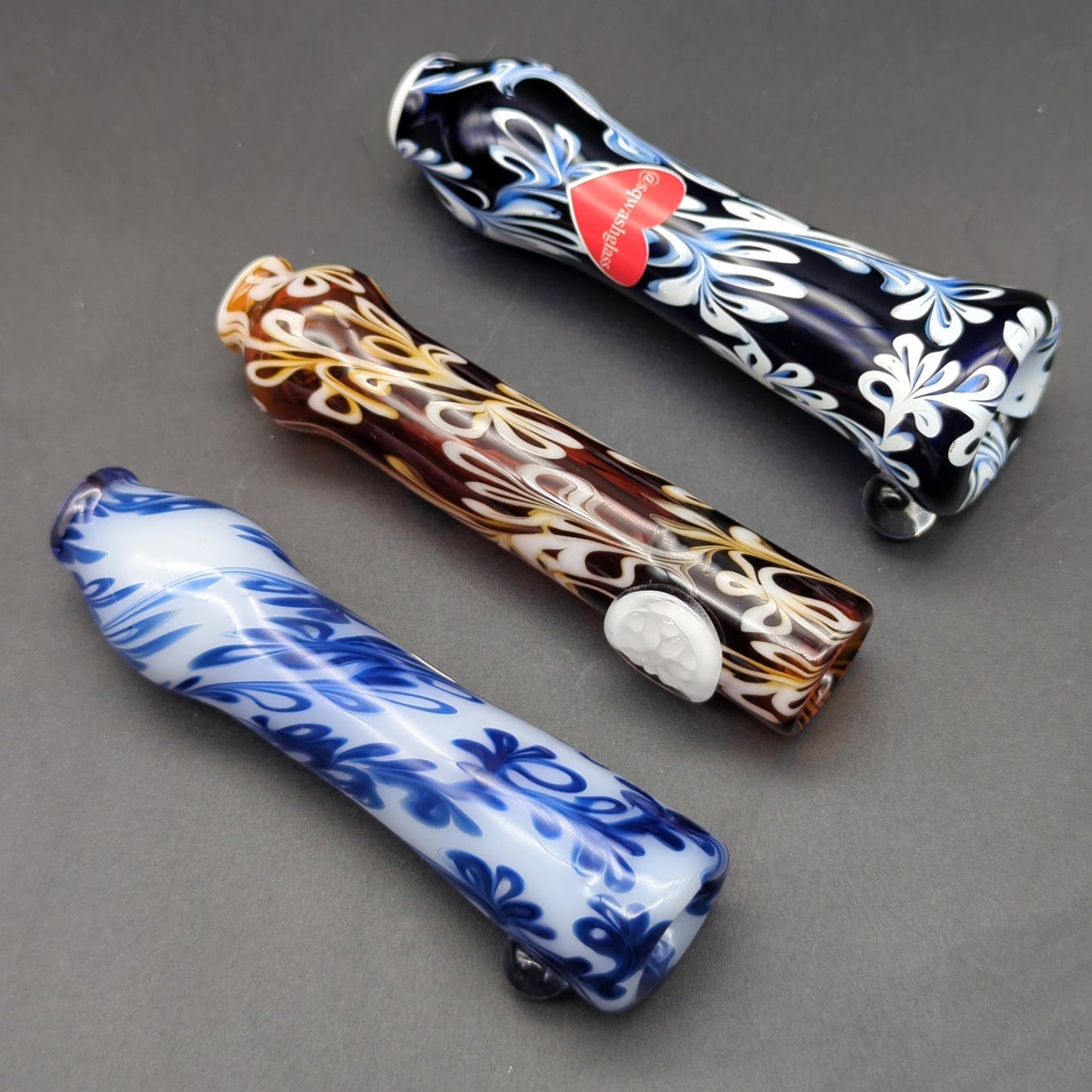 Sqwash Glass Flower Designed Chillums - Meech Madness Smoke Shop