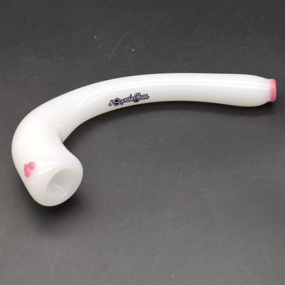 Sqwash Glass Simple Heart Curved Hand Pipe - Meech Madness Smoke Shop